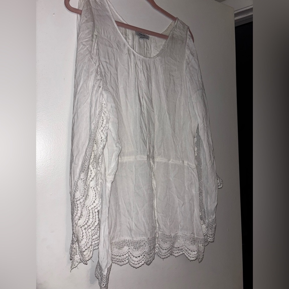 White Lace Trim Women's dress